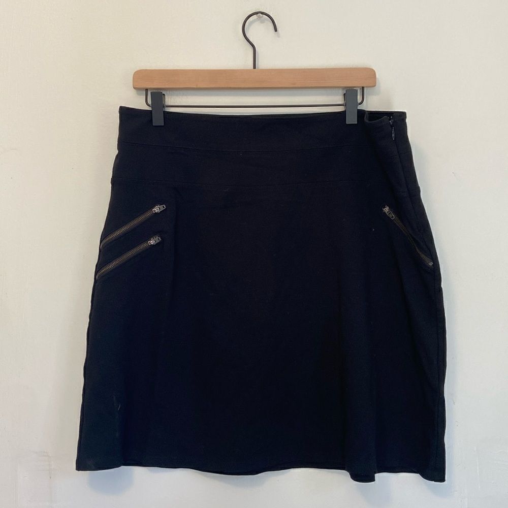Athleta Black Mini Skirt with Zipper Accents